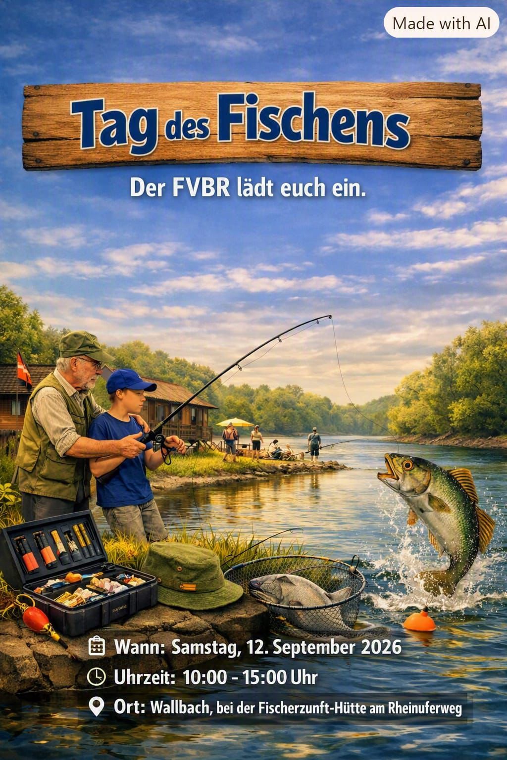 Fröhliche Kinder beim Tag des Fischens